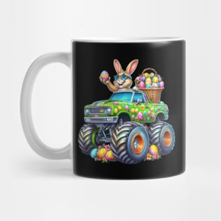 Kids Easter Day Bunny Monster Truck Eggs cool Rabbit Mug